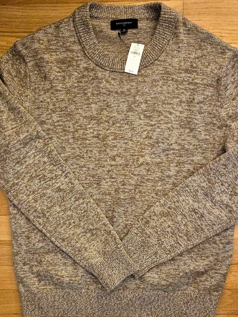 NWT Banana Republic Men's Cotton Wool Blend Knit Pullover Sweater - Tan M